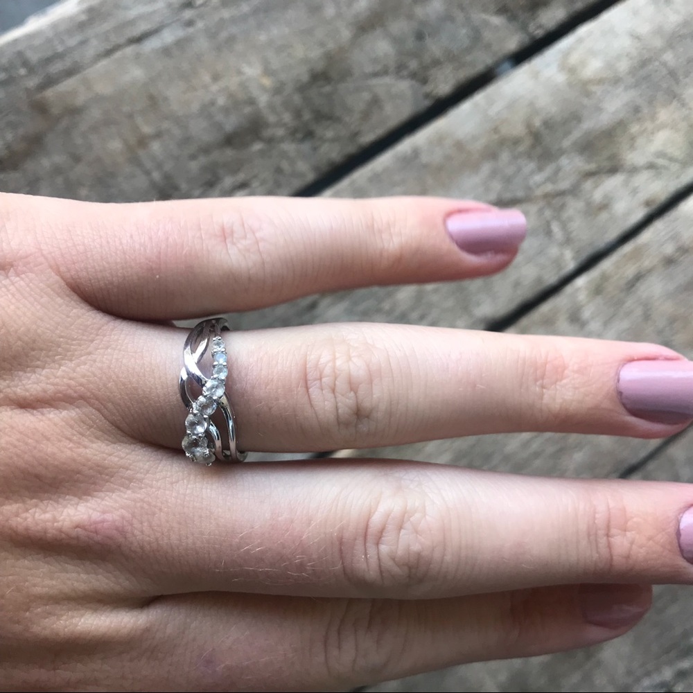 Silver Ring with Crystal Detail